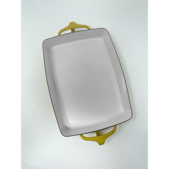 Dansk Vintage Kobenstyle IHQ Yellow Sungold Enamel Baker Casserole France 11x8” - Picture 4 of 9
